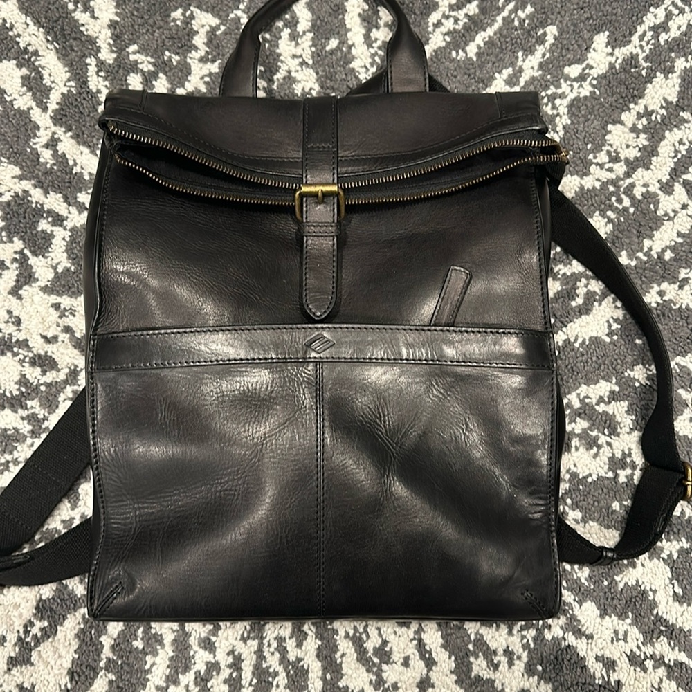 Joseph Abbouf Black leather backpack